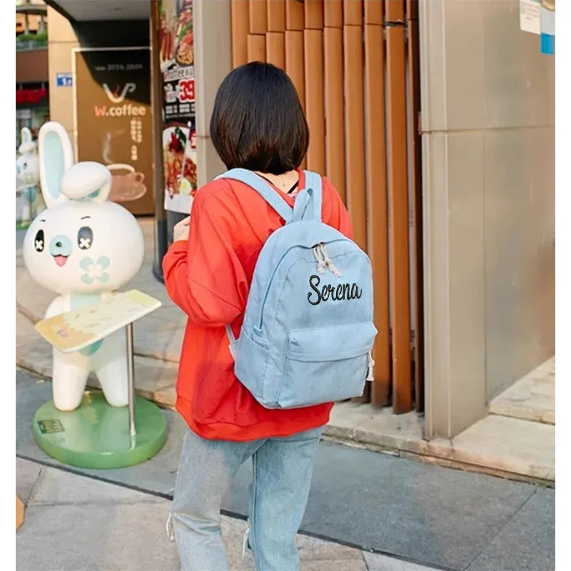 Kawaii Personalized Kids Backpack 🎒✨ | Cute Embroidered Corduroy School Bag for Toddlers with Name 🌈💖