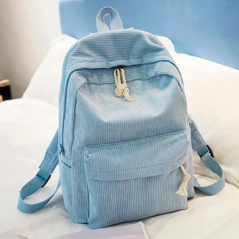 Kawaii Personalized Kids Backpack 🎒✨ | Cute Embroidered Corduroy School Bag for Toddlers with Name 🌈💖