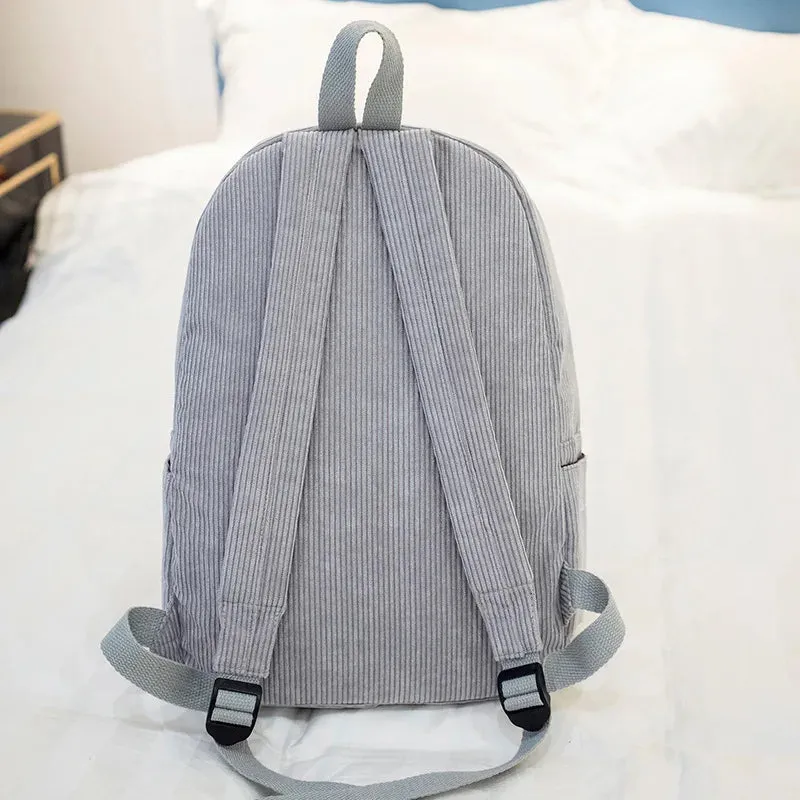 Kawaii Personalized Kids Backpack 🎒✨ | Cute Embroidered Corduroy School Bag for Toddlers with Name 🌈💖