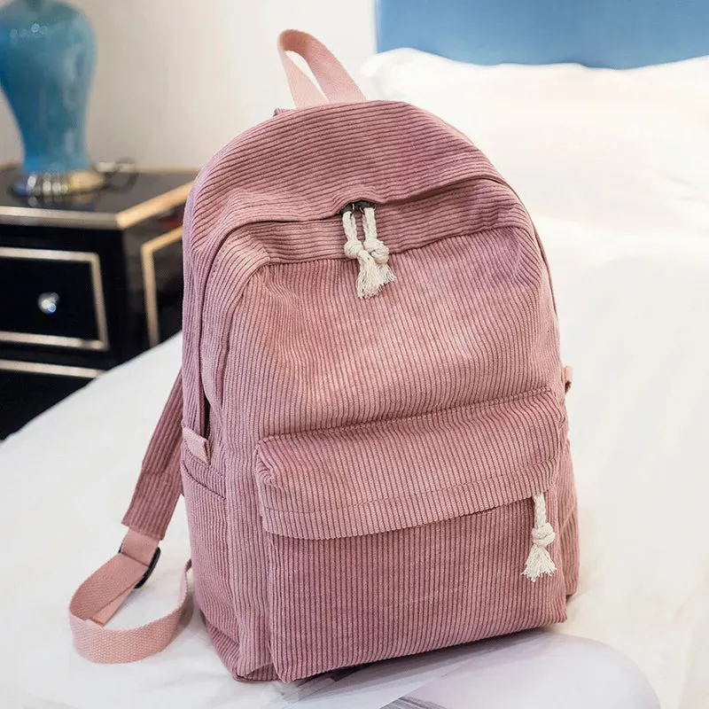 Kawaii Personalized Kids Backpack 🎒✨ | Cute Embroidered Corduroy School Bag for Toddlers with Name 🌈💖
