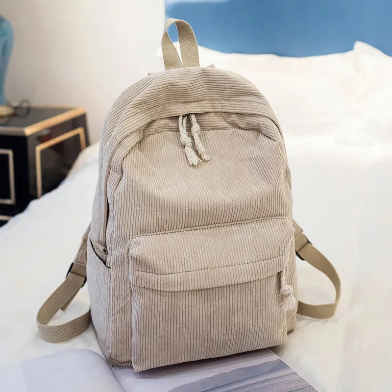 Kawaii Personalized Kids Backpack 🎒✨ | Cute Embroidered Corduroy School Bag for Toddlers with Name 🌈💖