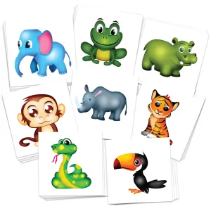 Kids Jungle Animals Temporary Tattoos