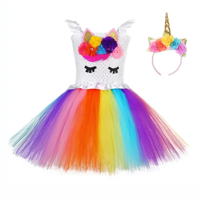 Kids Unicorn Party Dress for Girls