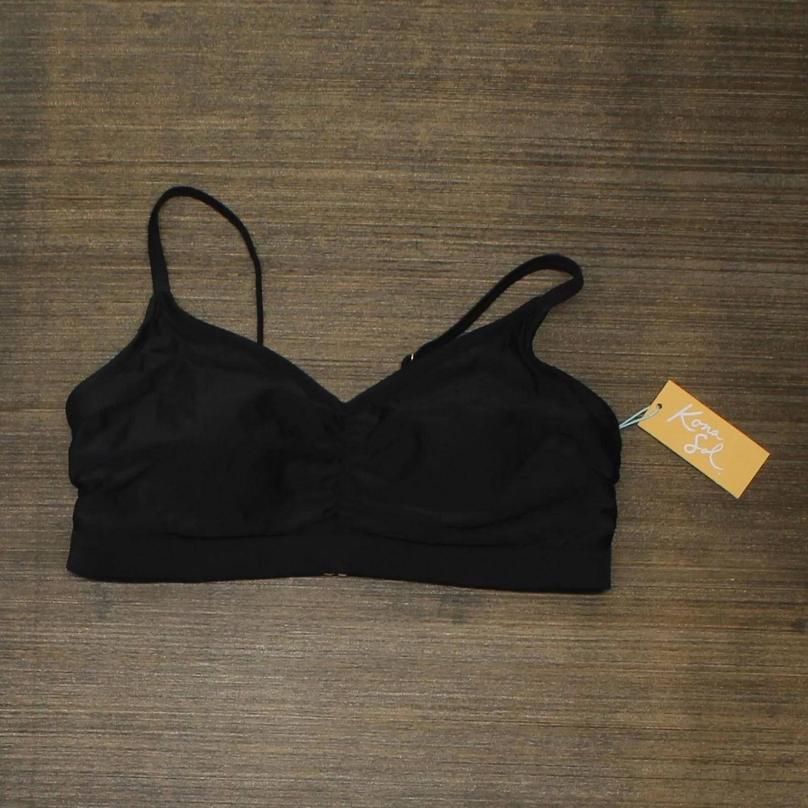 Kona Sol Women's Post Mastectomy Shirred Bralette Bikini Top