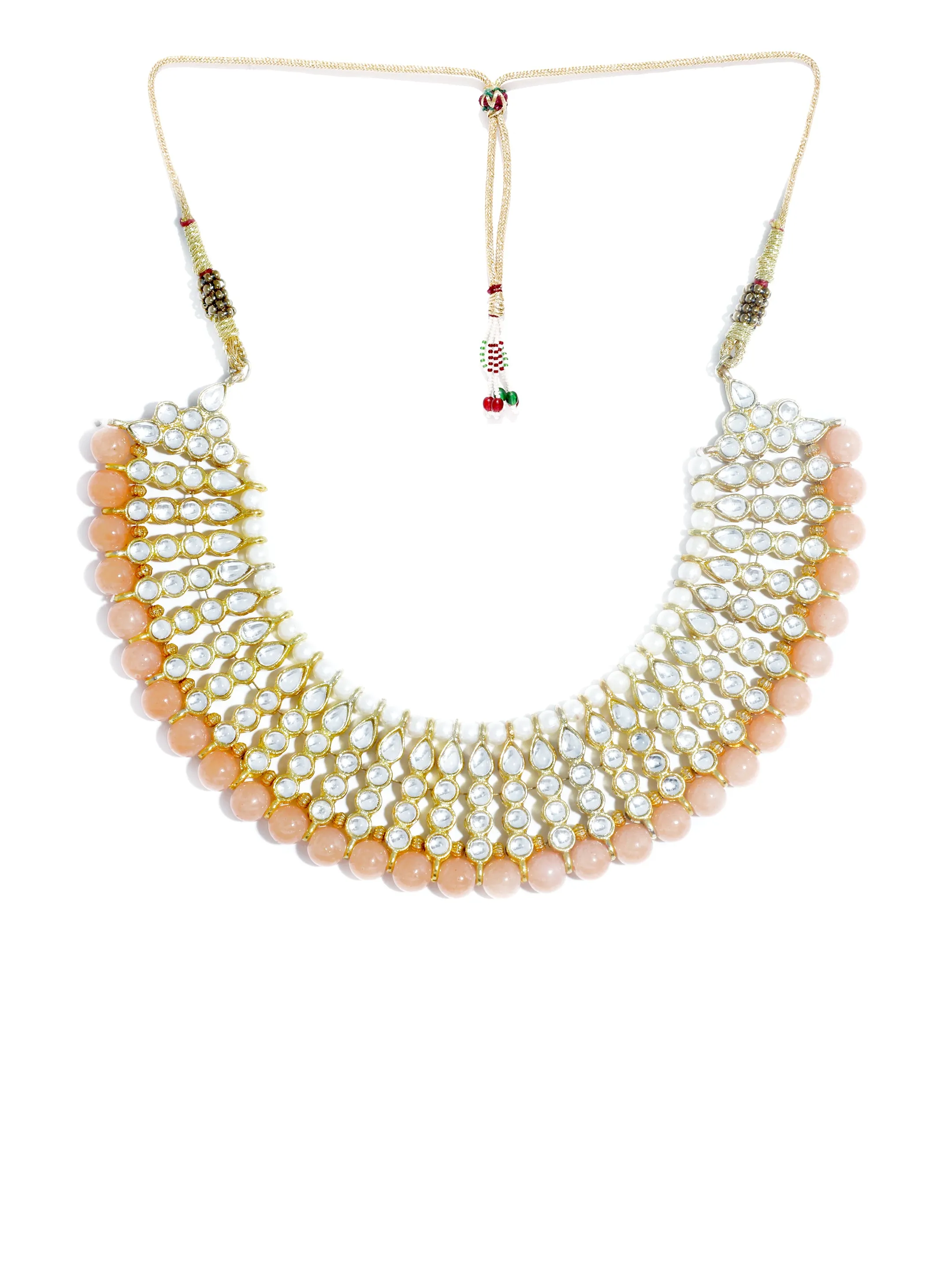 Kundan Peach Choker Necklace Set