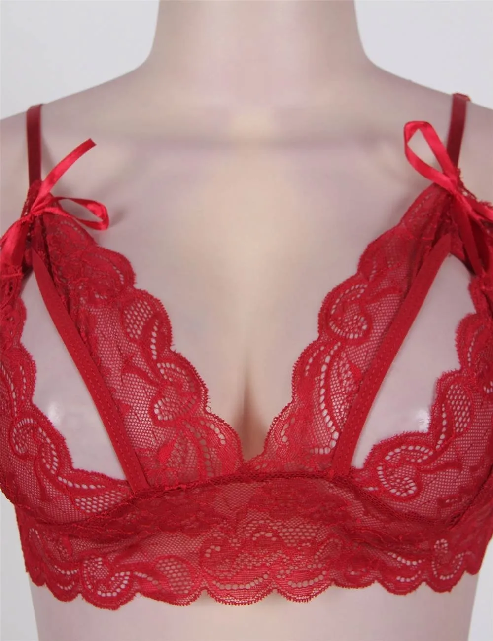 Lace Crotchless Booty Short Bra Set Egypt