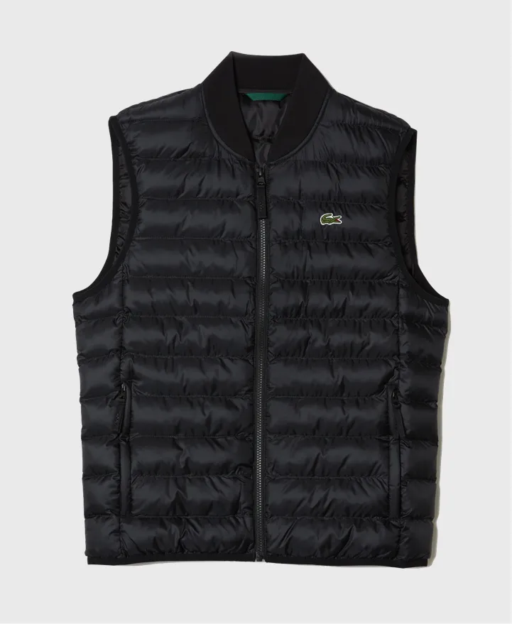 Lacoste BH0537 Padded Water-Repellent Vest Gilet Black