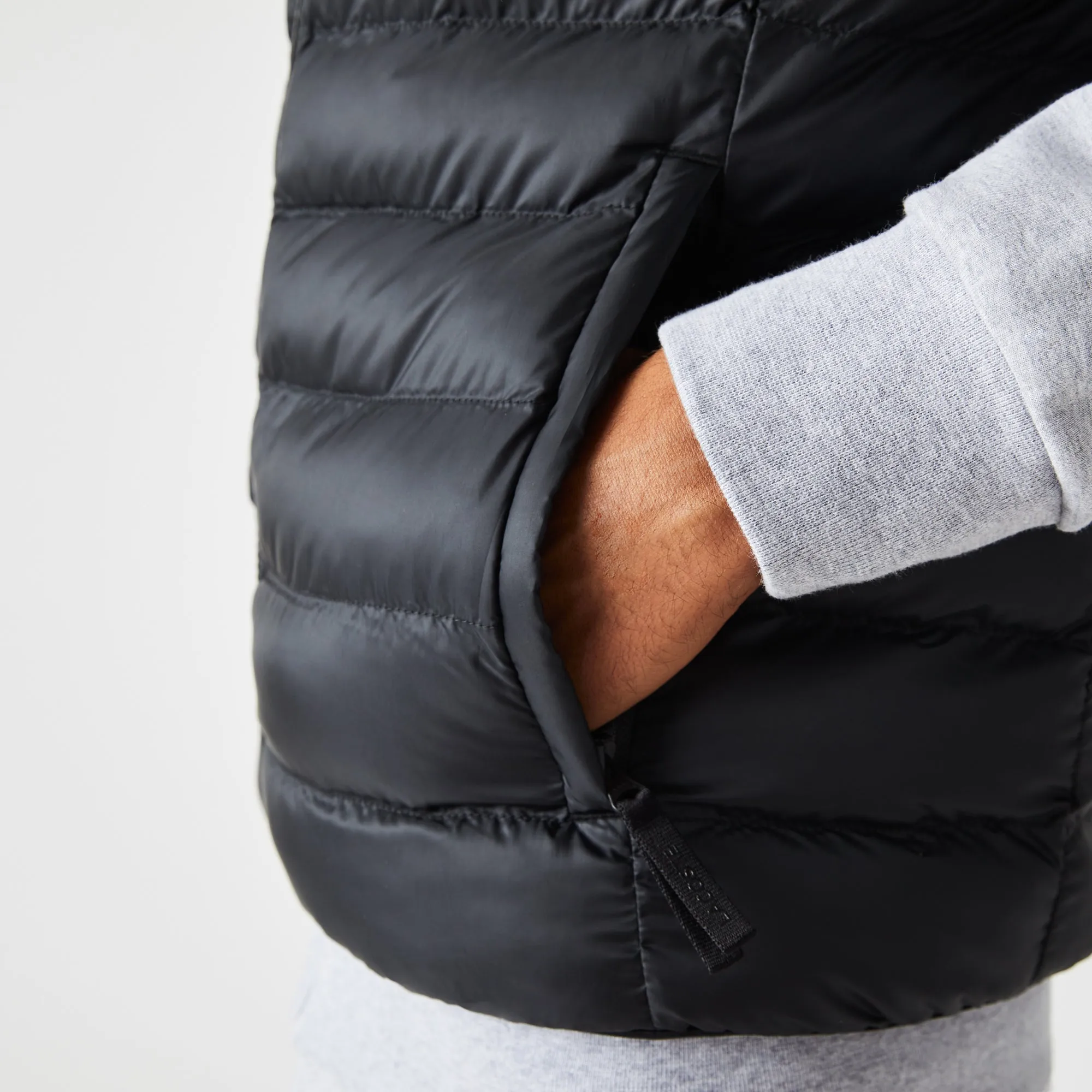 Lacoste BH0537 Padded Water-Repellent Vest Gilet Black