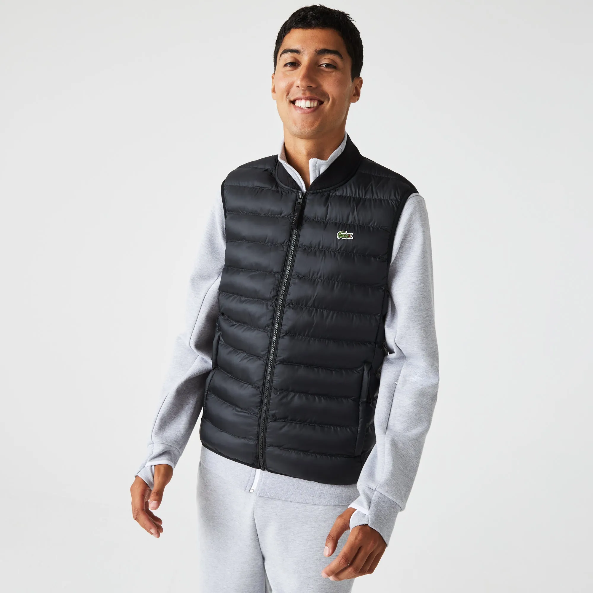 Lacoste BH0537 Padded Water-Repellent Vest Gilet Black