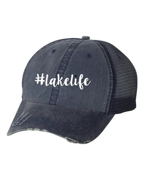 Lakelife Embroidered Trucker Cap Hat