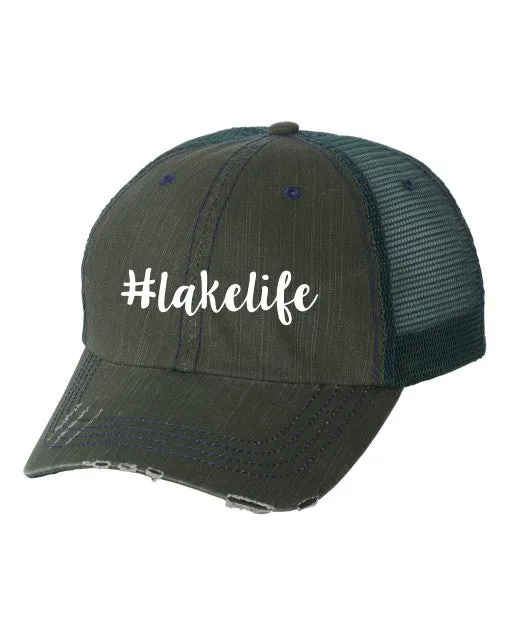 Lakelife Embroidered Trucker Cap Hat