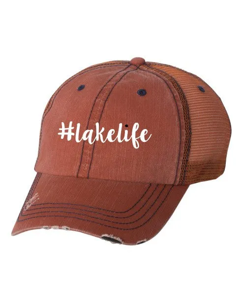 Lakelife Embroidered Trucker Cap Hat