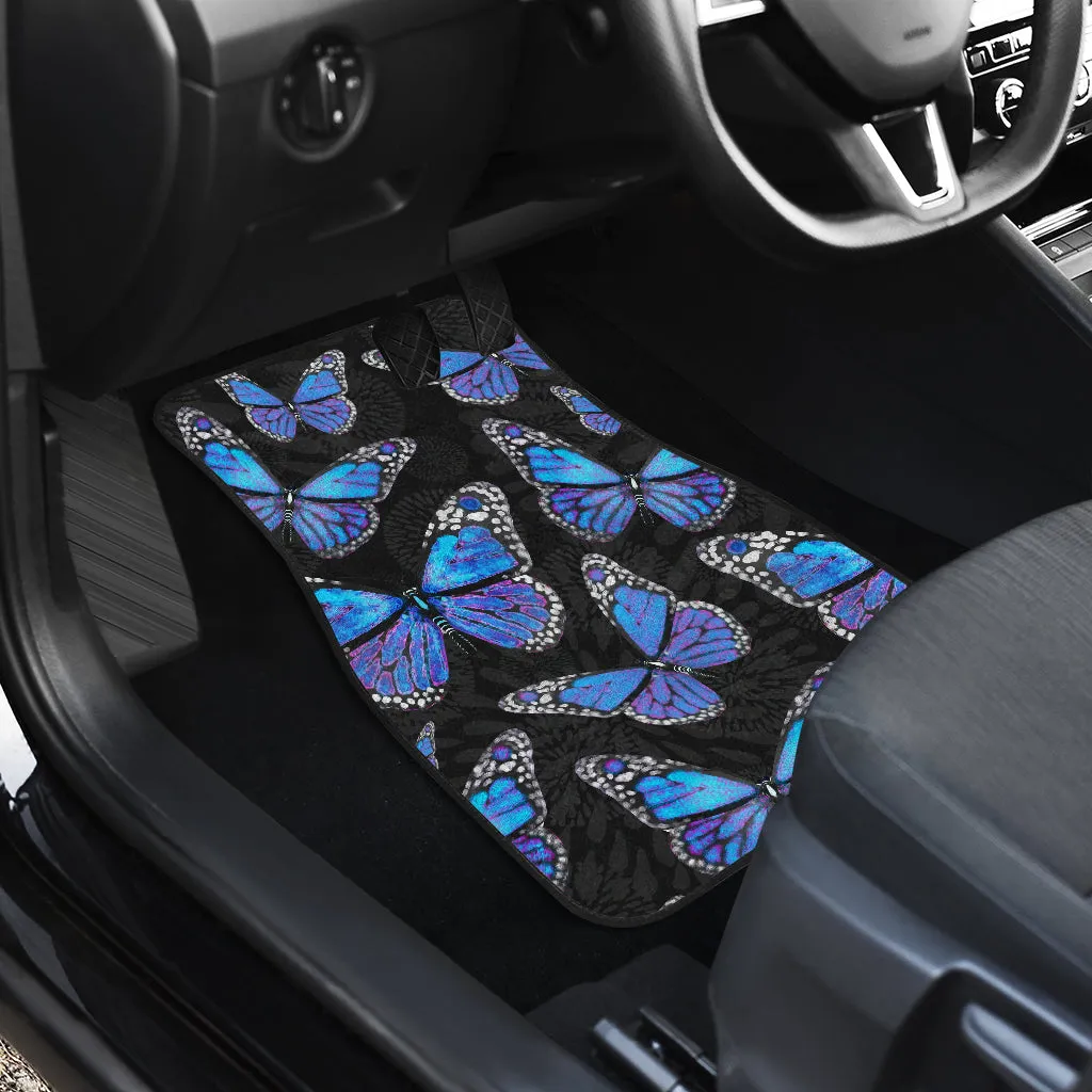 Large Blue Butterflies Front And Back Car Mats (Set Of 4)