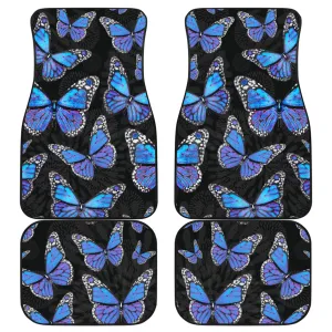 Large Blue Butterflies Front And Back Car Mats (Set Of 4)