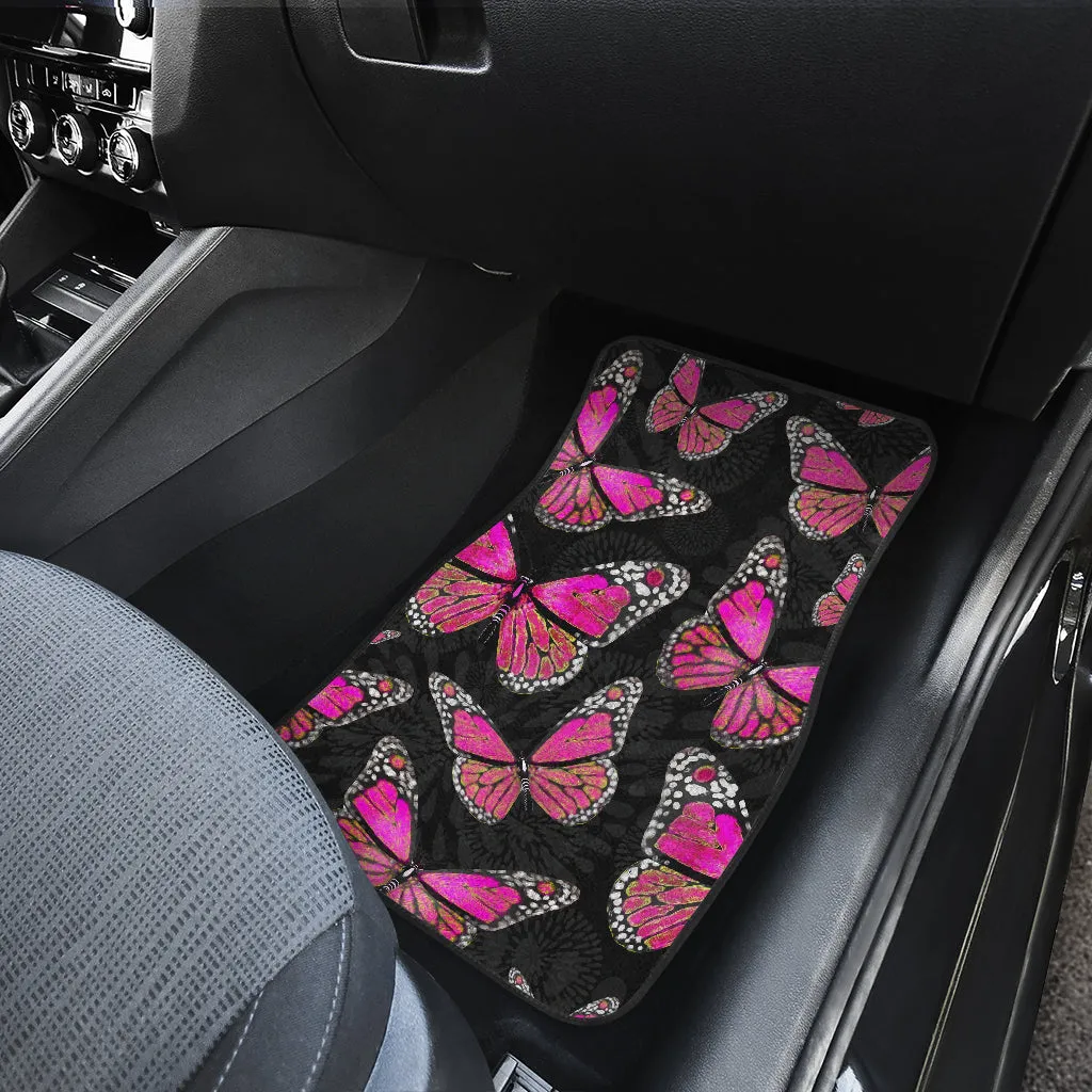 Large Pink Butterflies Front And Back Car Mats (Set Of 4)
