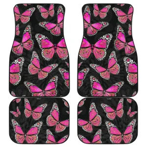 Large Pink Butterflies Front And Back Car Mats (Set Of 4)