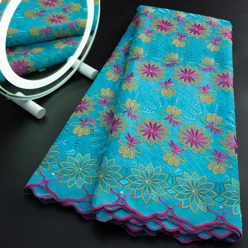 Last African Cotton Lace Fabric 2023 High Quality Lace Swiss Voile Lace Fabric Nigerian Lace Fabrics For Women Party Sew A 3253