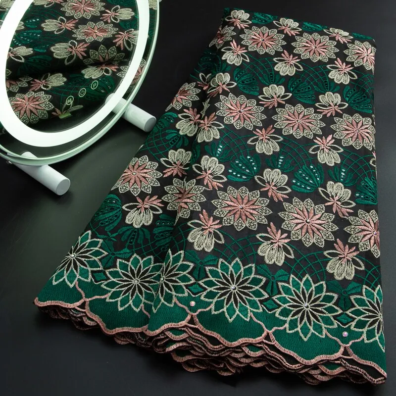 Last African Cotton Lace Fabric 2023 High Quality Lace Swiss Voile Lace Fabric Nigerian Lace Fabrics For Women Party Sew A 3253
