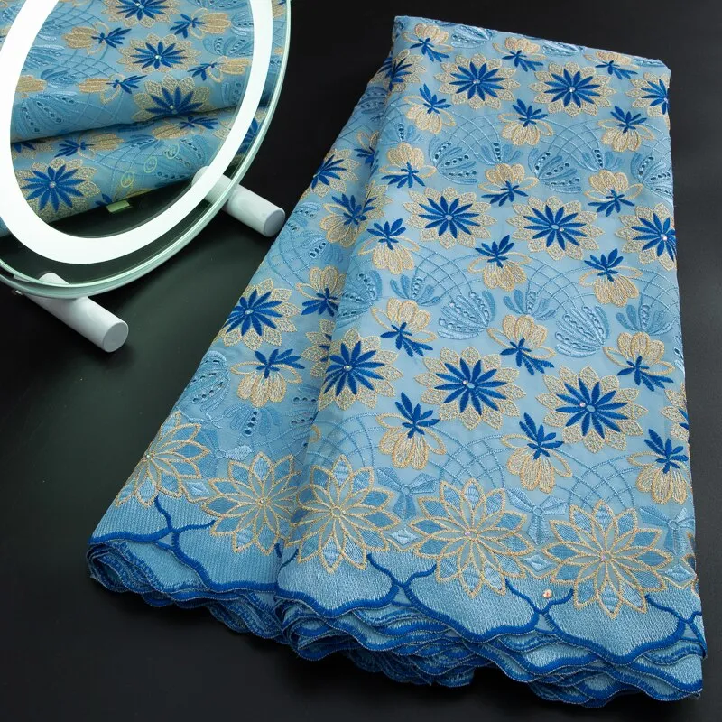 Last African Cotton Lace Fabric 2023 High Quality Lace Swiss Voile Lace Fabric Nigerian Lace Fabrics For Women Party Sew A 3253