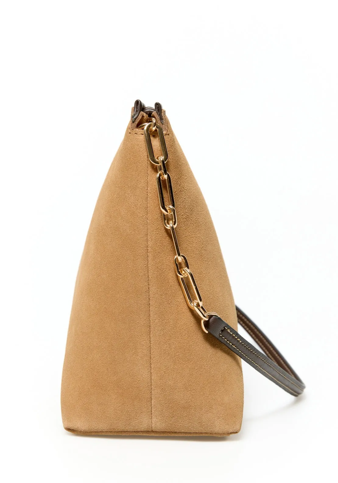 Leather Chain Bag - Camel