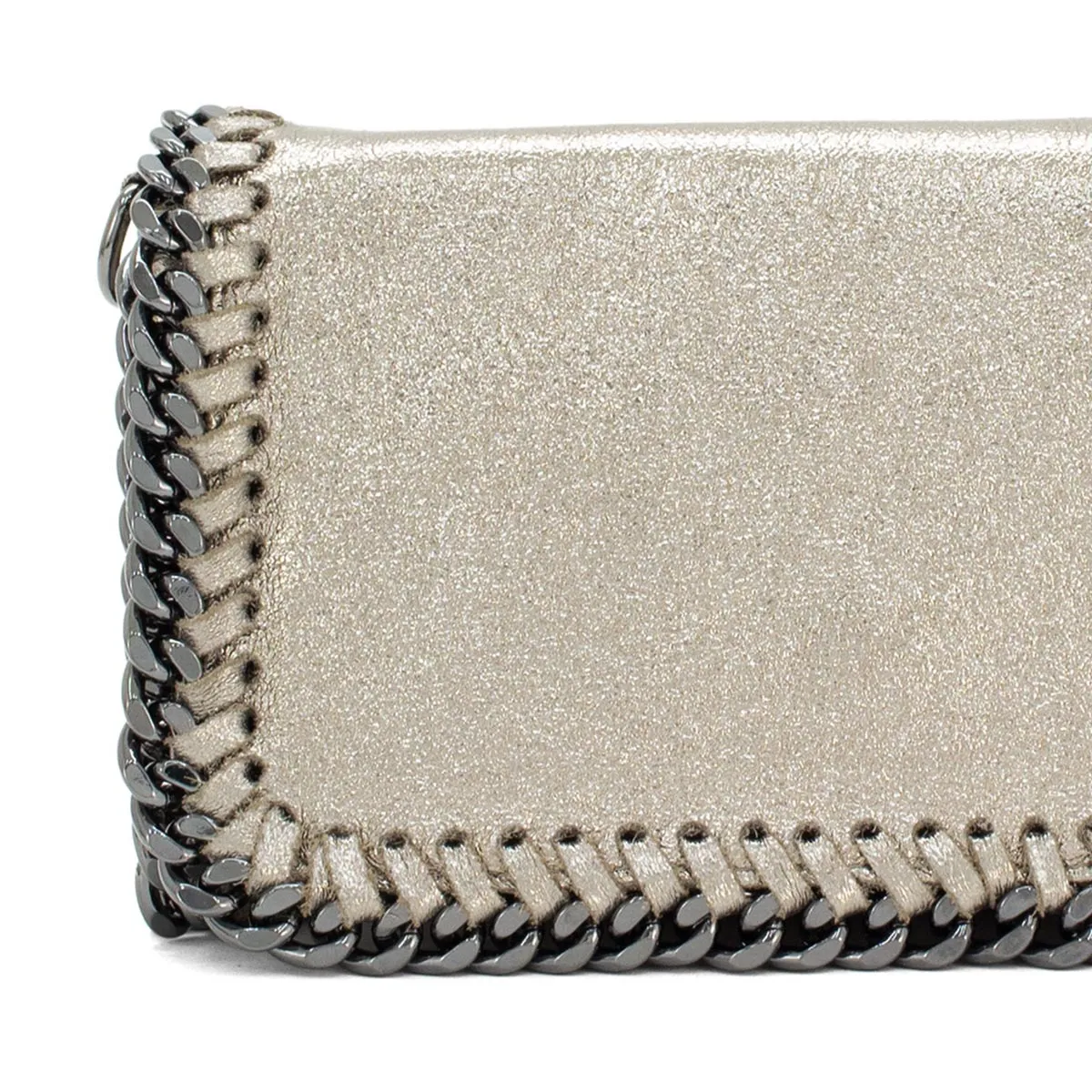 Leather Metallic Chain Handbag