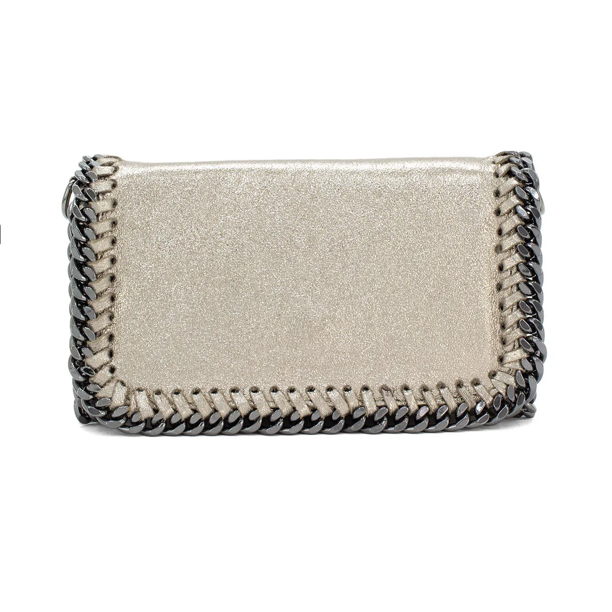 Leather Metallic Chain Handbag