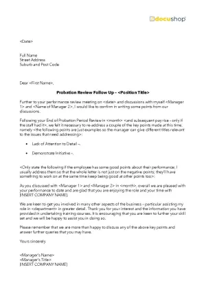 Letter - Review to Improve but Keep Employee