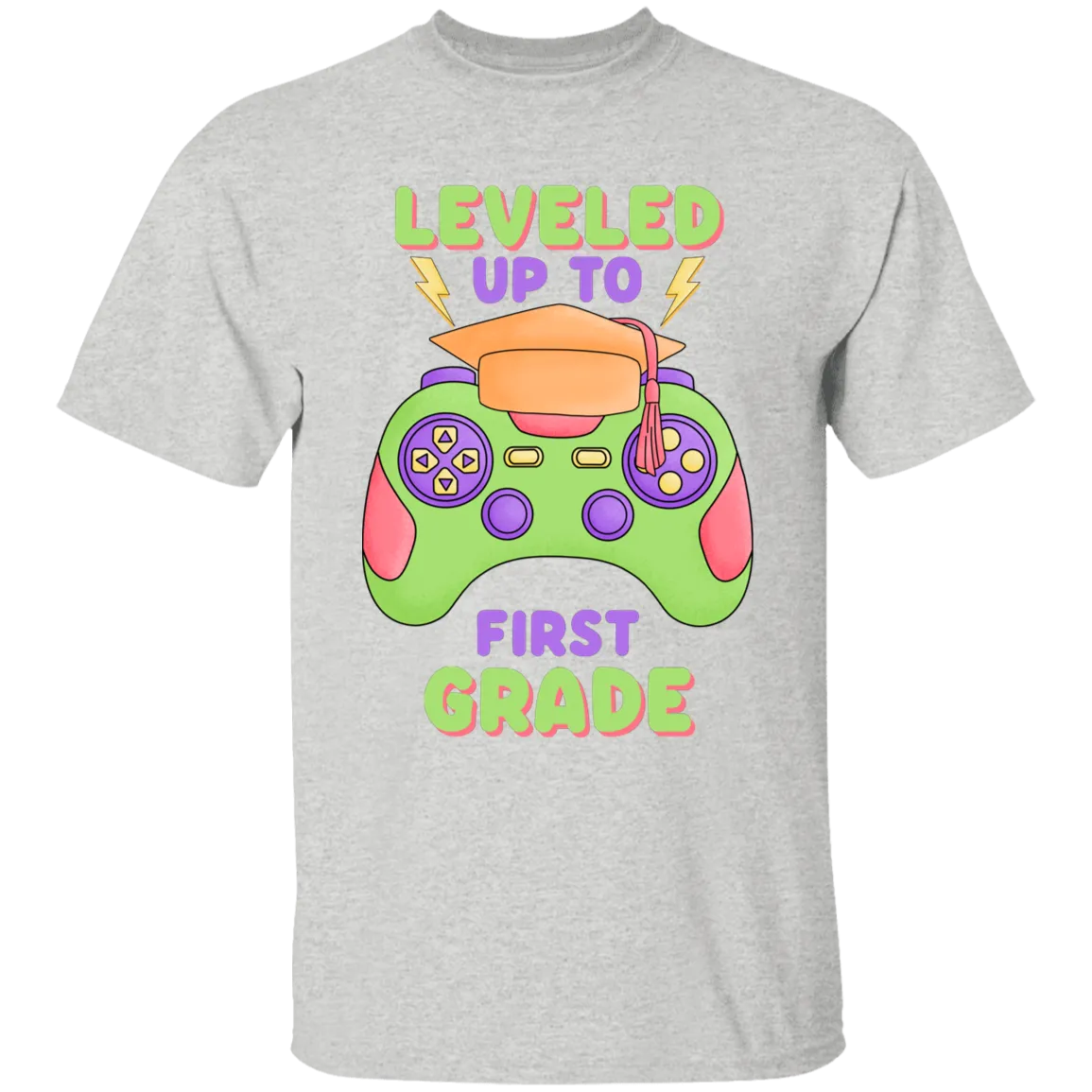 Leveled Up To First Grade Youth Cotton T-Shirt