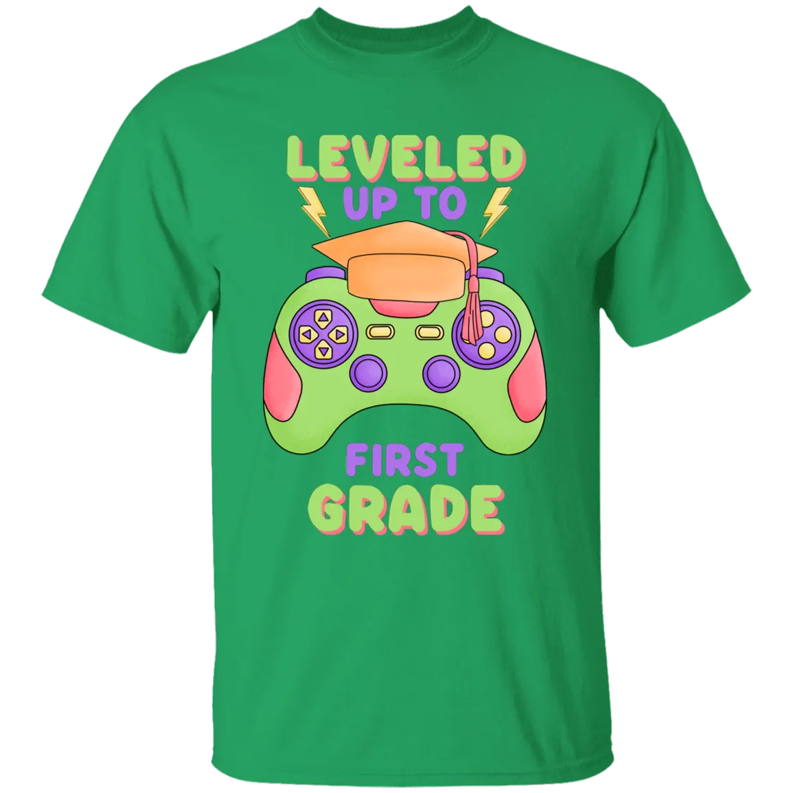 Leveled Up To First Grade Youth Cotton T-Shirt