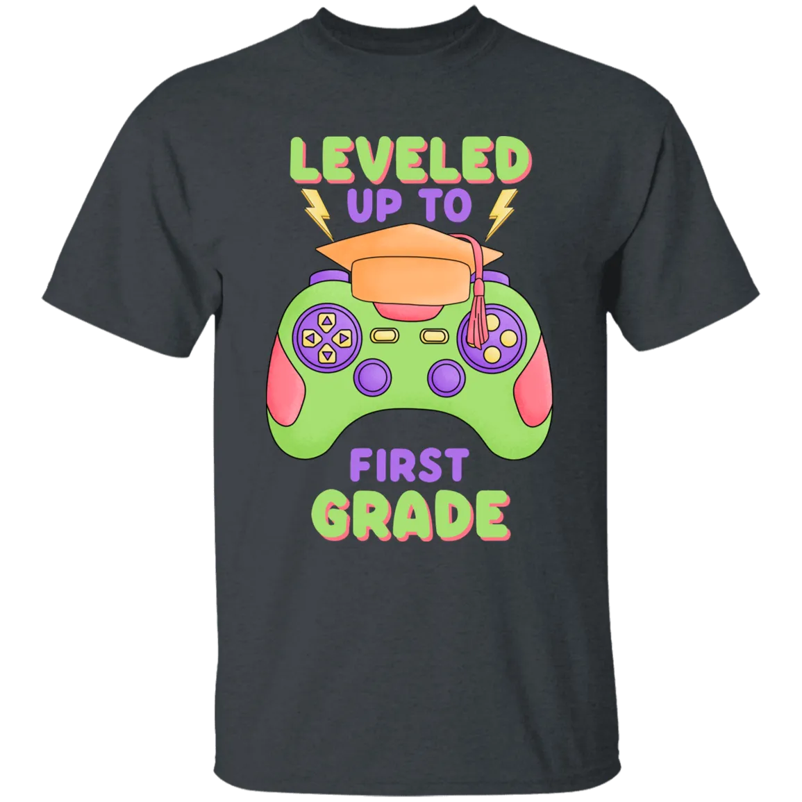 Leveled Up To First Grade Youth Cotton T-Shirt