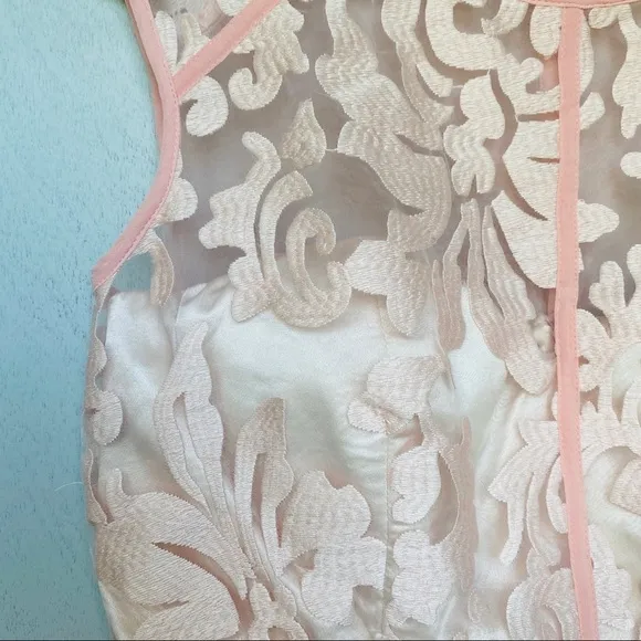 Little Mistress Pink Mesh &amp; Tulle Paisley Dress