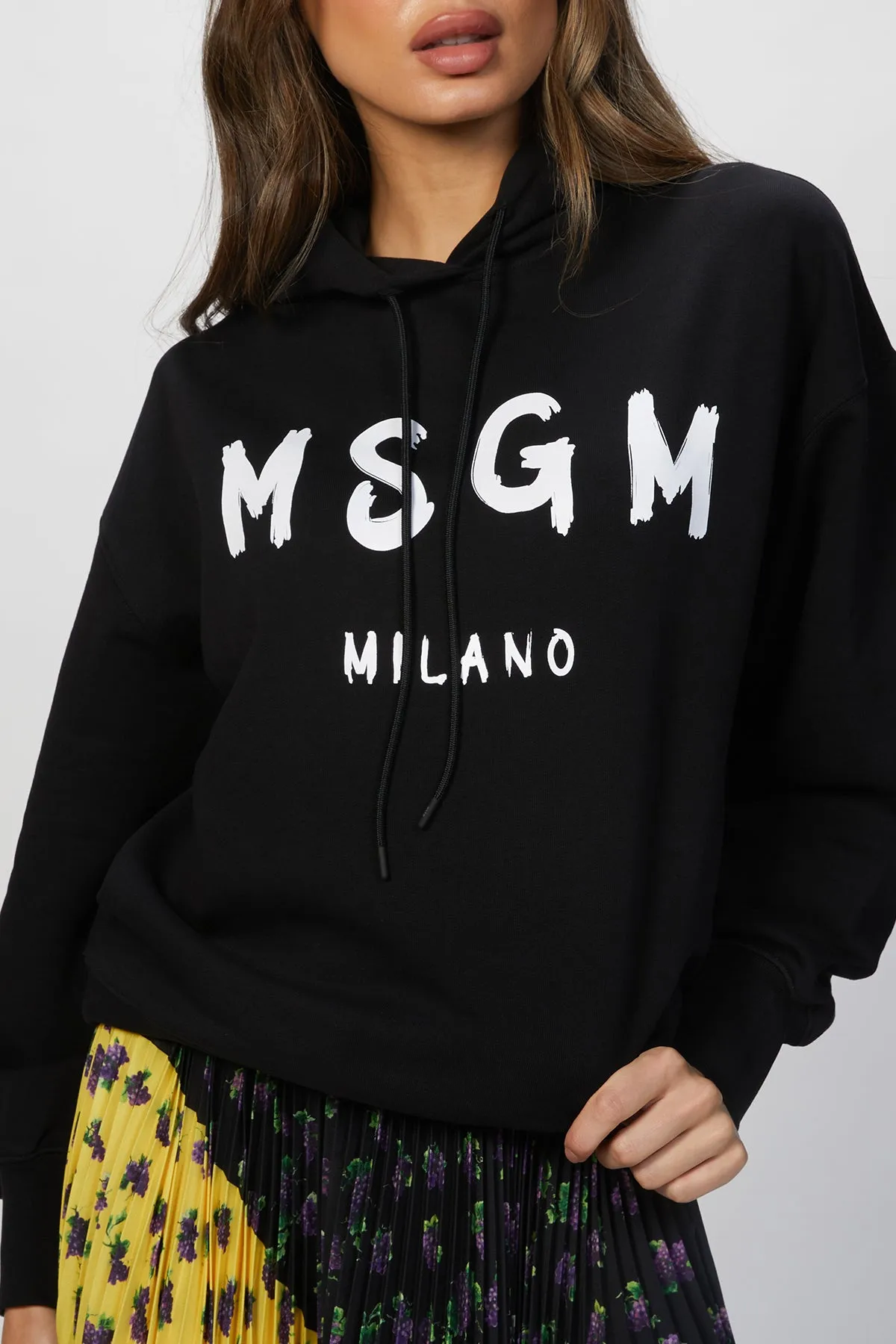 LOGO PRINT DRAWSTRING HOODIE