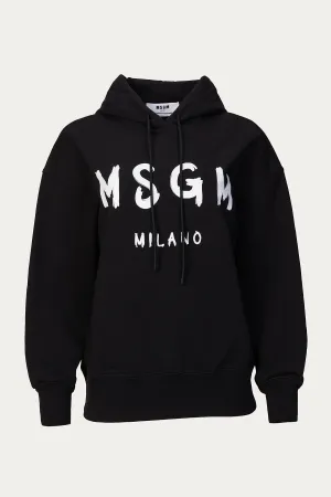 LOGO PRINT DRAWSTRING HOODIE