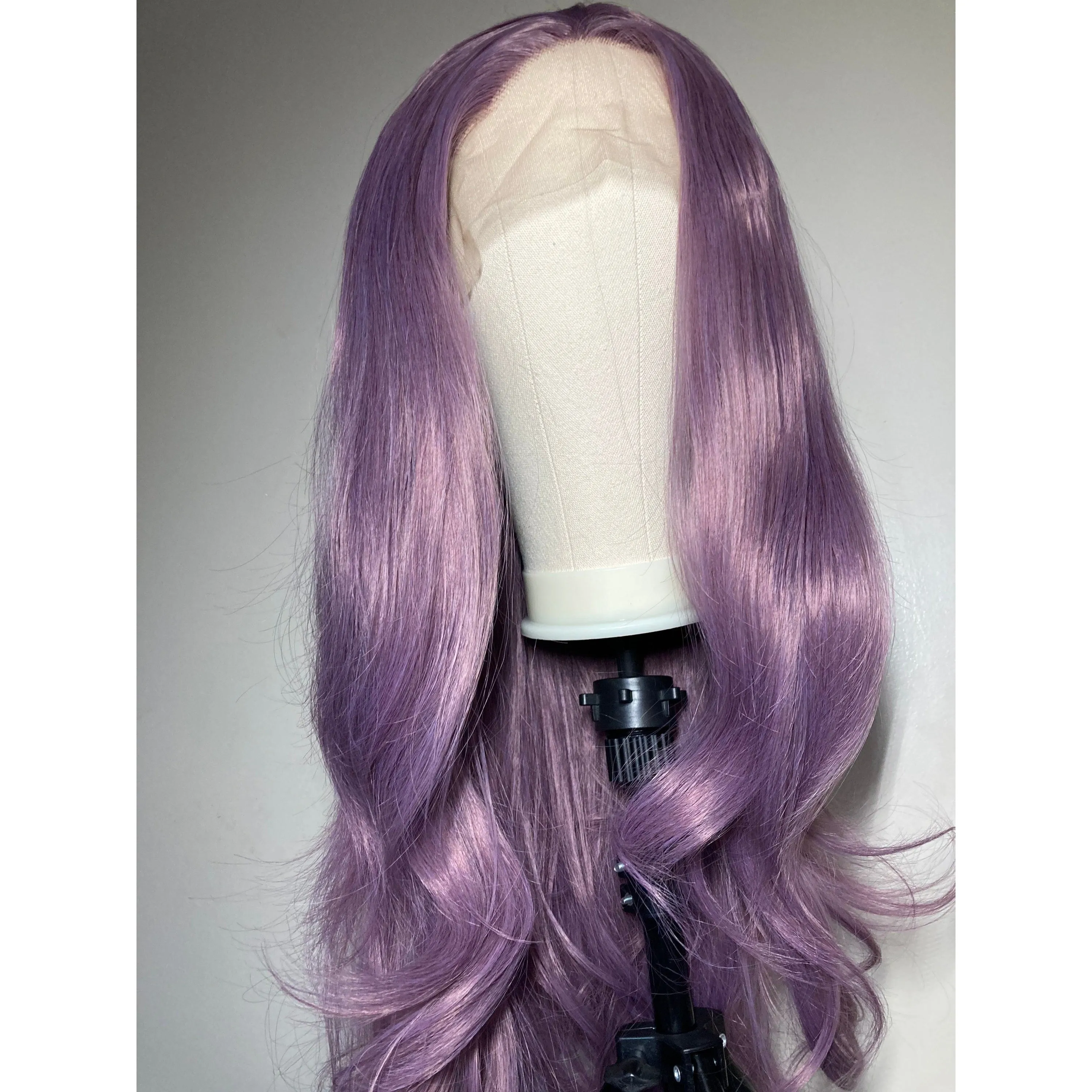 Long Purple Wavy Lace Front Wig