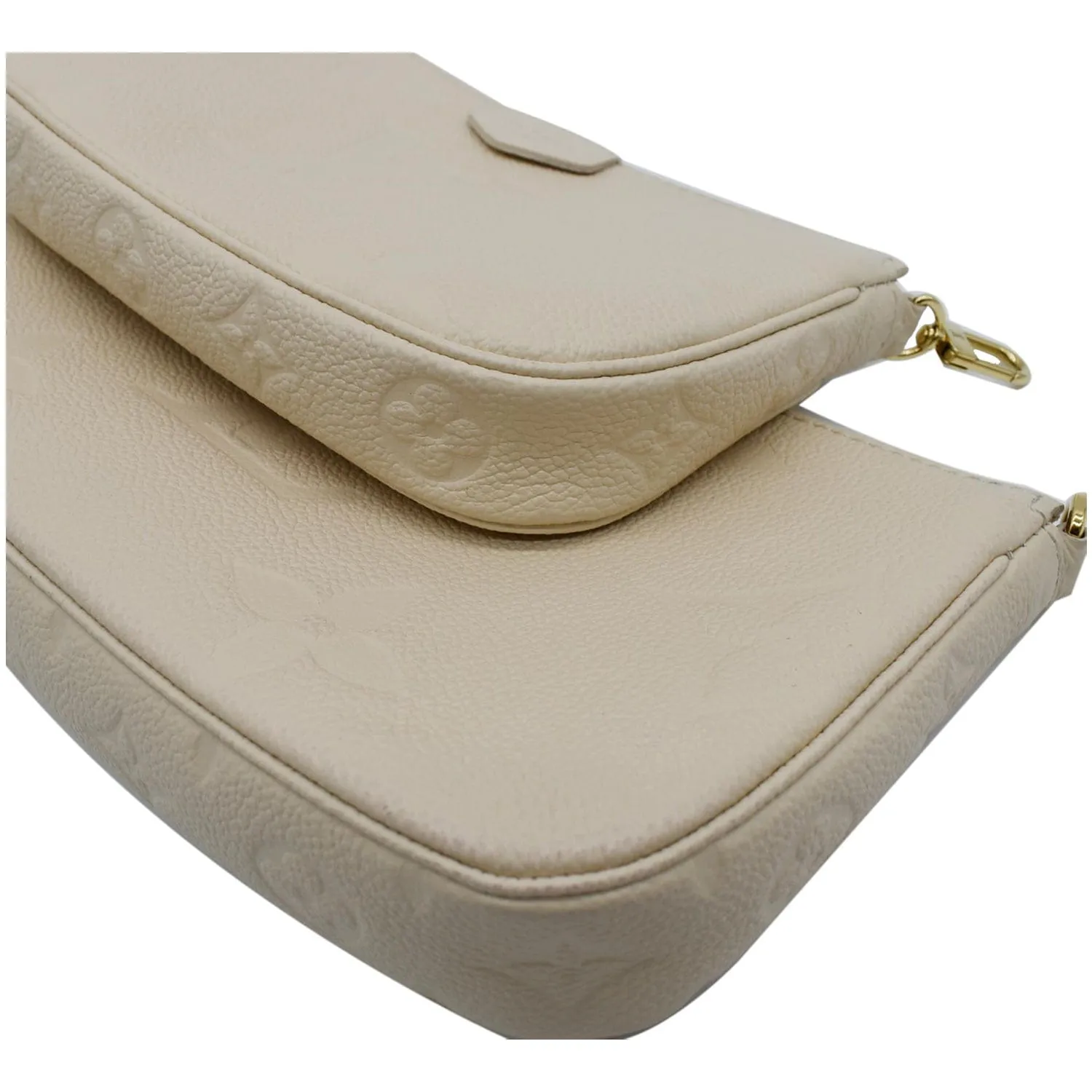 LOUIS VUITTON Multi Pochette Accessoires Monogram Empreinte Shoulder Bag Cream