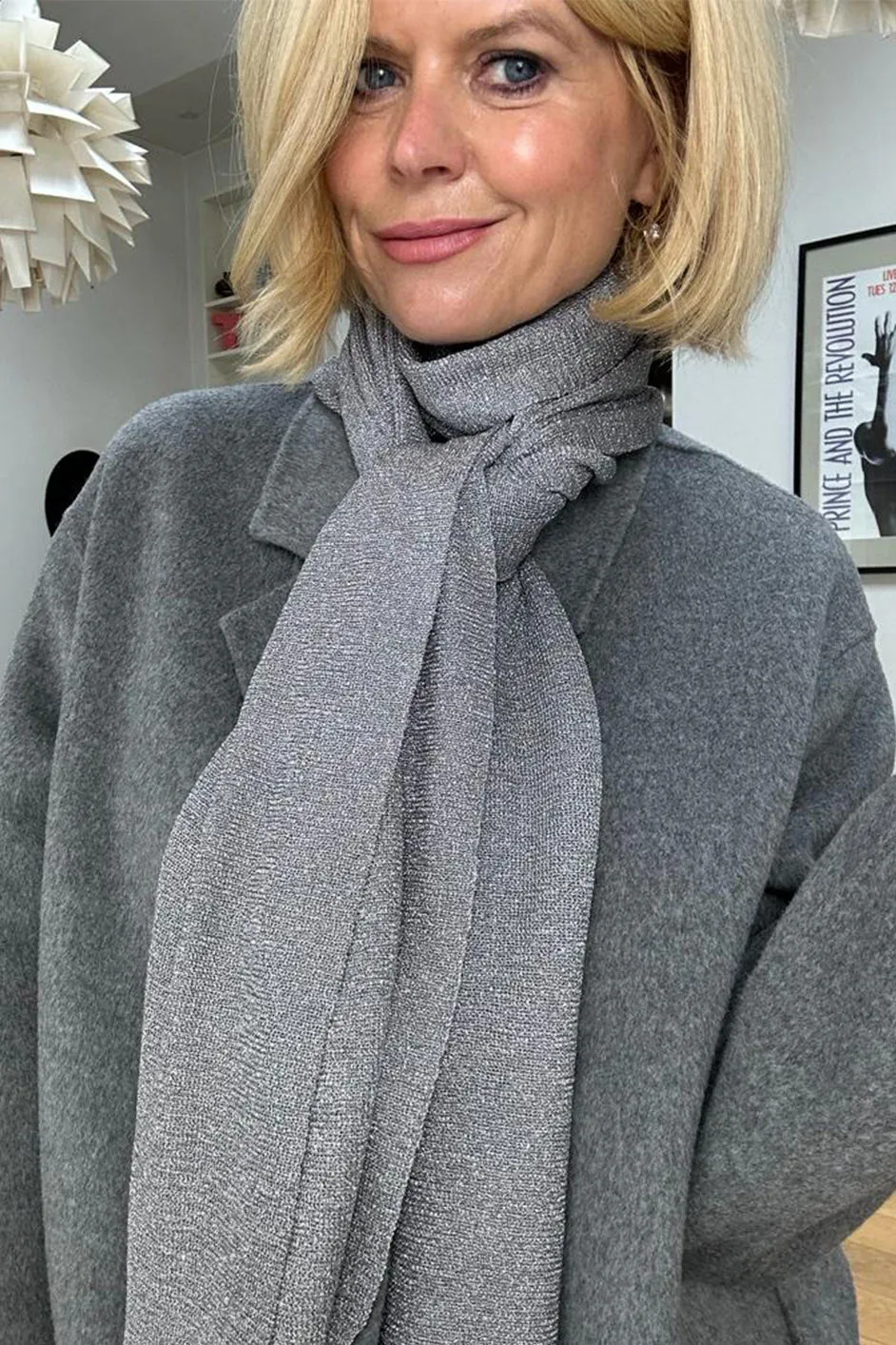 Maddie Metallic Scarf - Silver