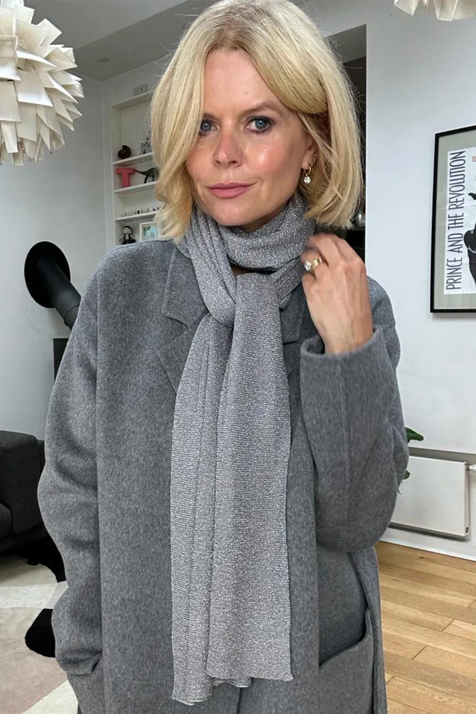 Maddie Metallic Scarf - Silver