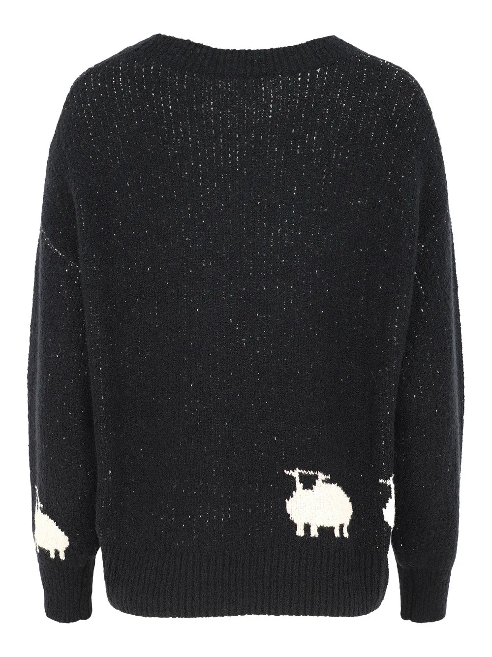 Margaret O'Leary Sheep Sweater in Black/Ivory