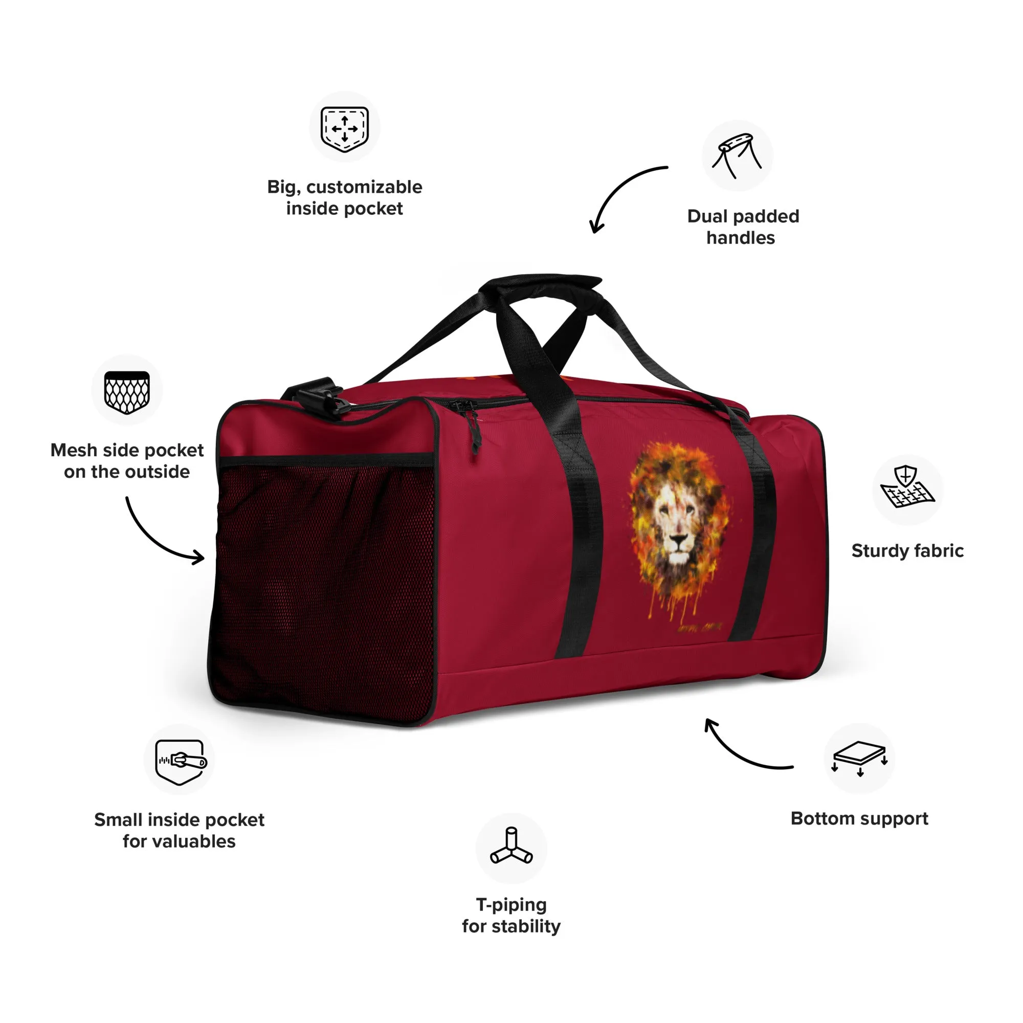 Maroon Duffle Bag - OG Hippie Dude