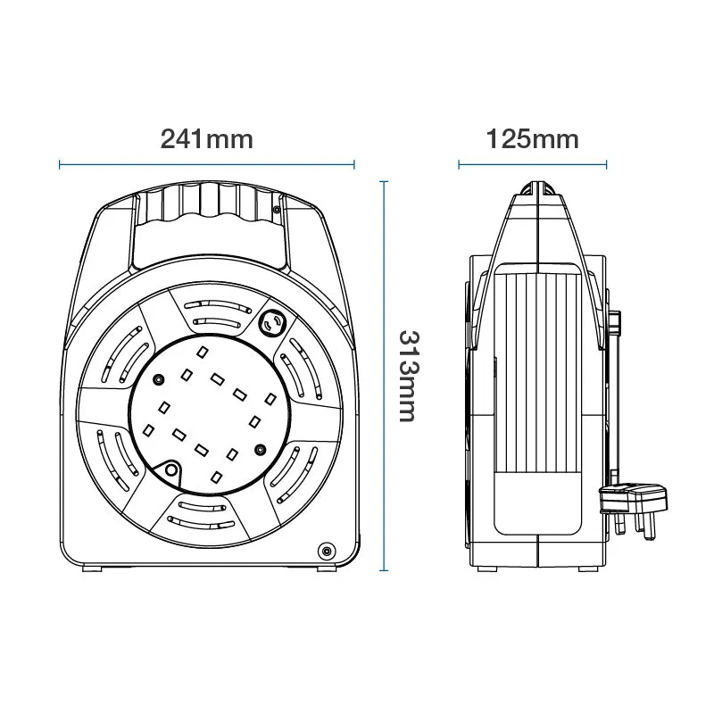 Masterplug HBT2013/4BLRCD 4 Socket 20m 13A Case Reel with RCD - Blue