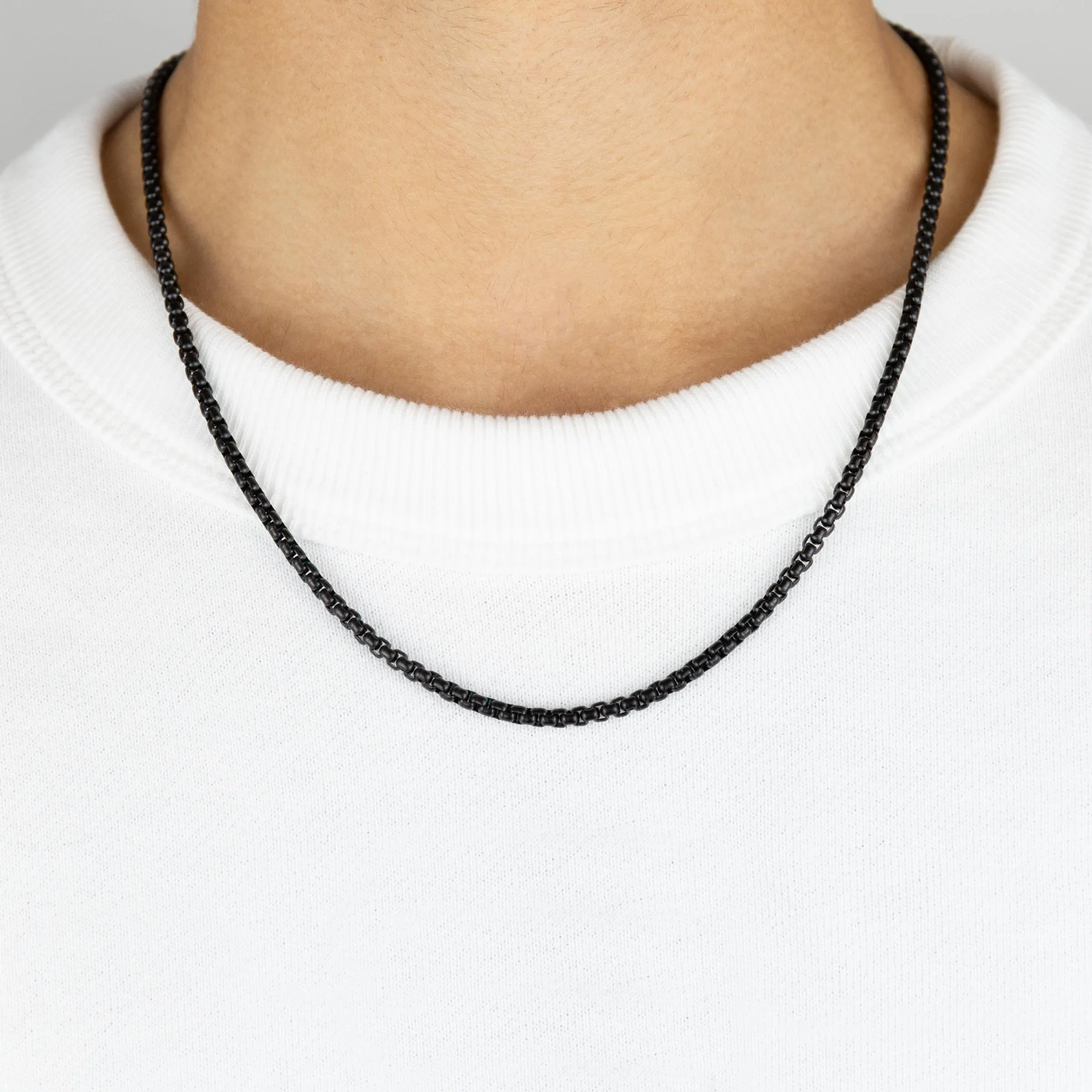 Matte Round Box Chain Necklace