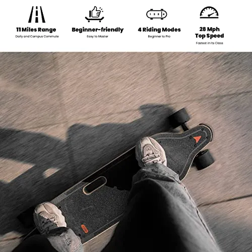 MEEPO Electric Skateboard, Top Speed of 28Mph, Smooth Brakes with Remote, Easy Carry Handle Design for Adults Teens and Beginners, V5