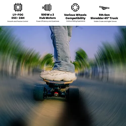 MEEPO Electric Skateboard, Top Speed of 28Mph, Smooth Brakes with Remote, Easy Carry Handle Design for Adults Teens and Beginners, V5