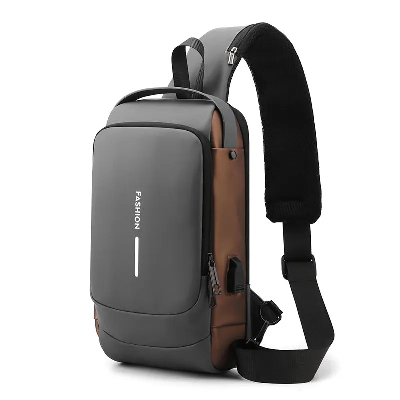 Men's Elegant Beautiful Charging Commuter Waterproof Men's Chest Bags