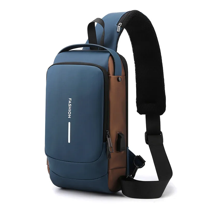 Men's Elegant Beautiful Charging Commuter Waterproof Men's Chest Bags
