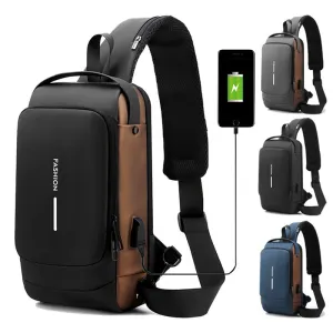 Men's Elegant Beautiful Charging Commuter Waterproof Men's Chest Bags