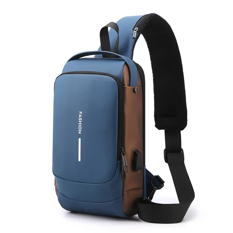 Men's Elegant Beautiful Charging Commuter Waterproof Men's Chest Bags