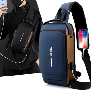 Men's Fashion New Charging Commuter Waterproof Men's Chest Bags