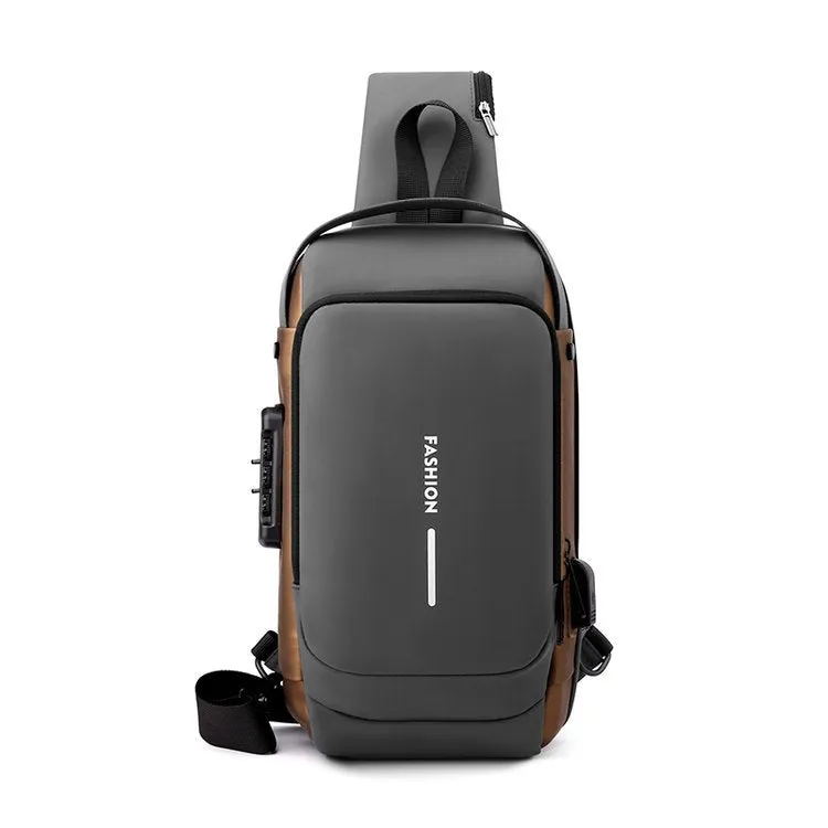 Men's Fashion New Charging Commuter Waterproof Men's Chest Bags