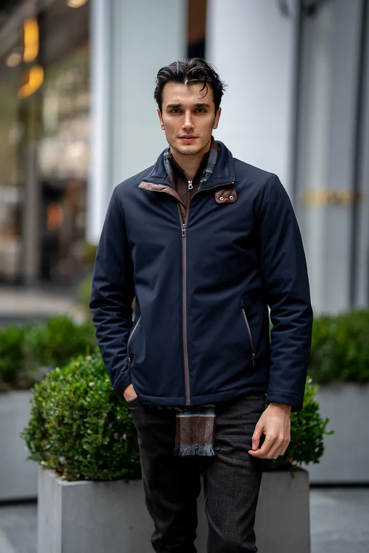 Men's Navy Blue Waterproof Coat SC-238